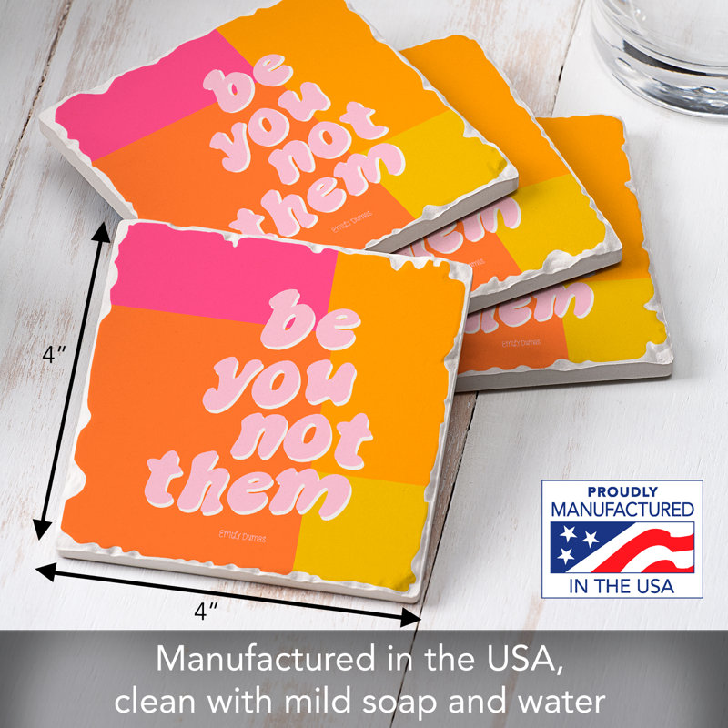 Paquet de 4 sous-verres à carreaux débordants Thirstystone Be You Not Them
