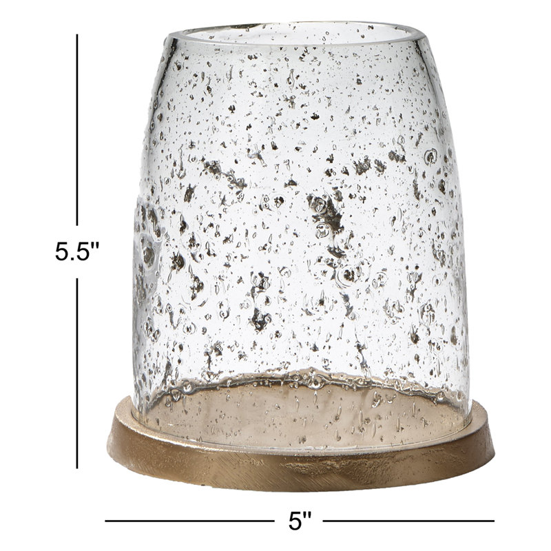 Glass Tabletop Hurricane, 5.5" H x 5" W x 5" D