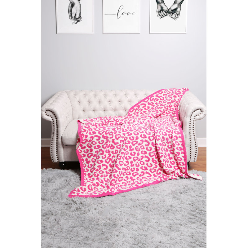 Leopard Pattern Luxury Soft Throw Blanket, Fuchsia