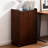 Bamboo Foldable Computer Desk with Hidden Storage Cabinet -379997592