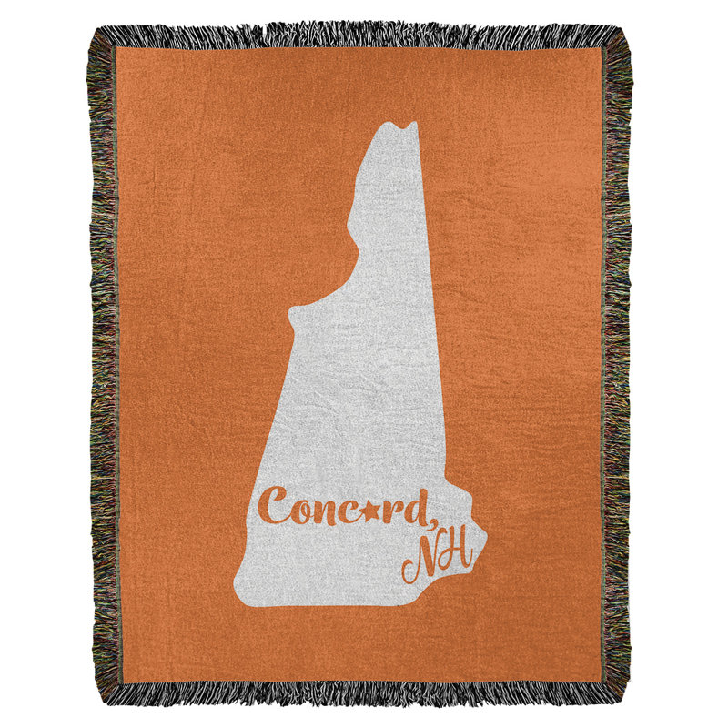 Hand Woven Throw Blanket, 37" W x 52" L, Orange