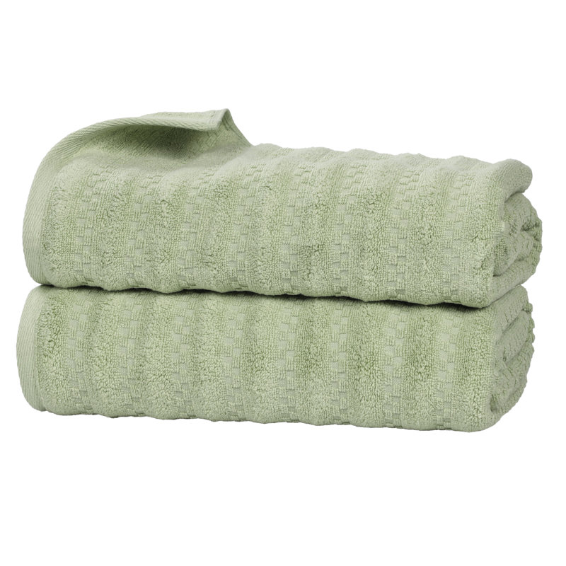 Zuma Zero Twist Cotton Medium Weight Soft Absorbent Bath Sheets, Green