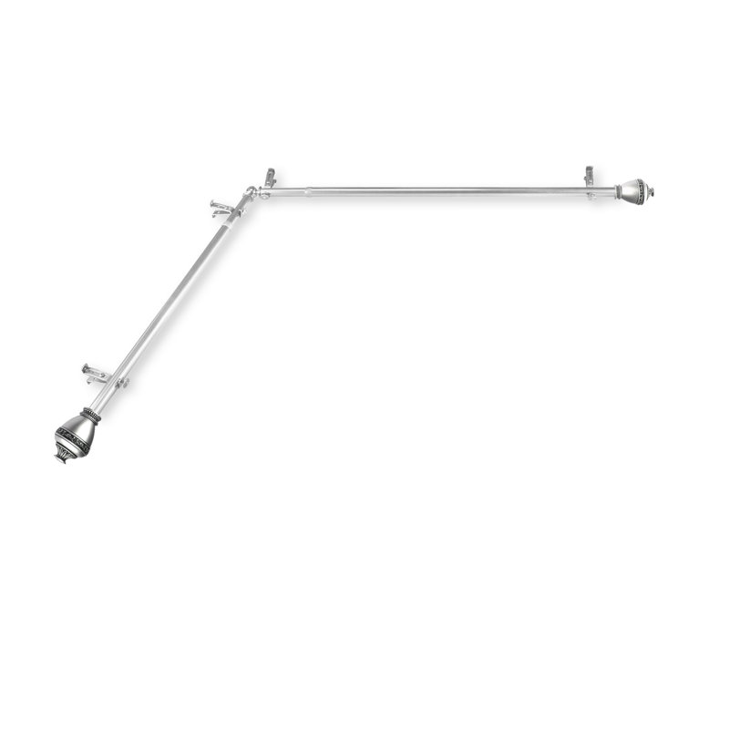 Tringle à rideaux simple à fenêtre de coin kinbrae, 28 po à 48 po, Nickel satiné