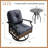 Denison 2-Person Outdoor Seating Group, Wicker Swivel Chairs with Cushions and Side Table-1941512138