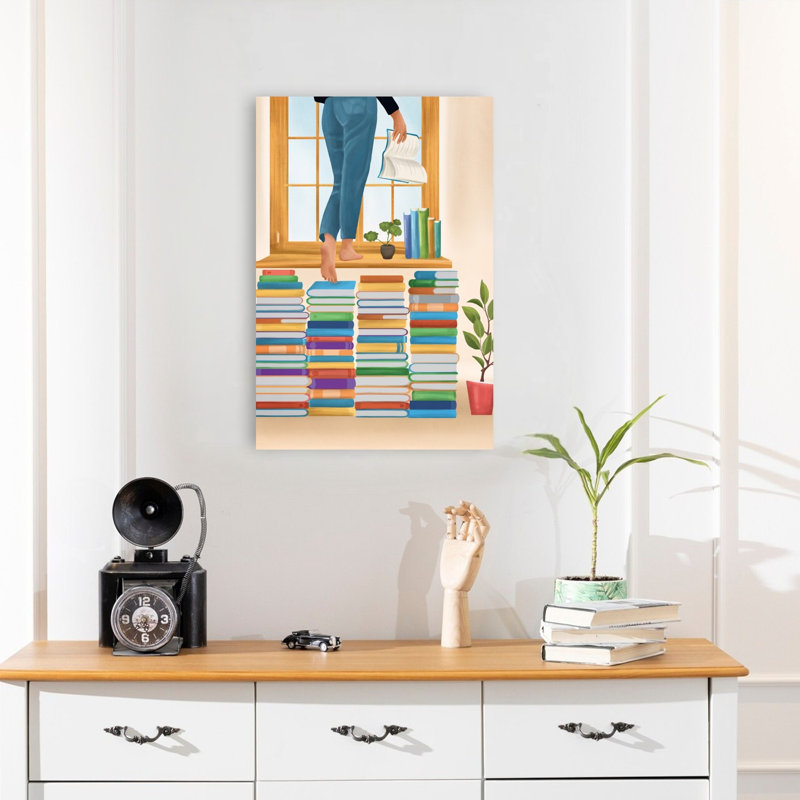 Affiche murale contemporaine « Reading To Rise », H 24 po x l 16 po
