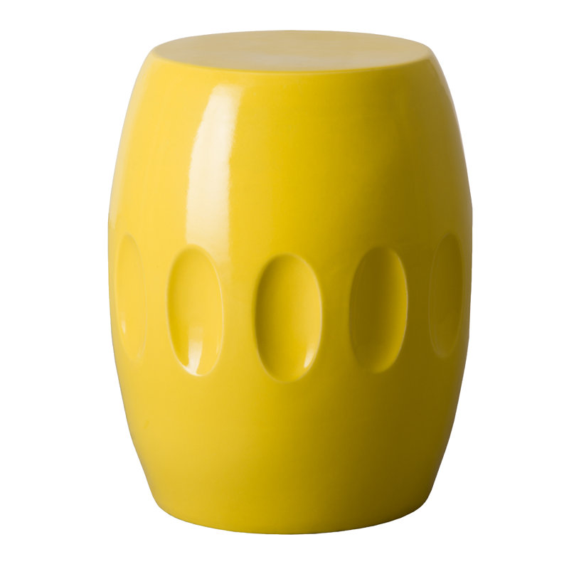 Tabouret de jardin en céramique Kellems, Jaune