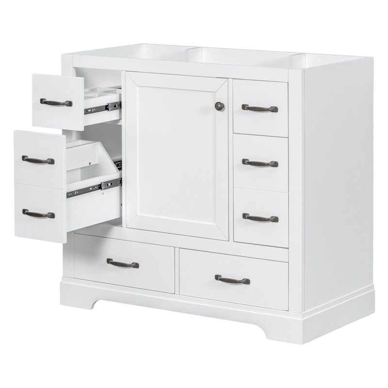 Ryot 35.5" Single Bathroom Vanity Base Only, Blanc