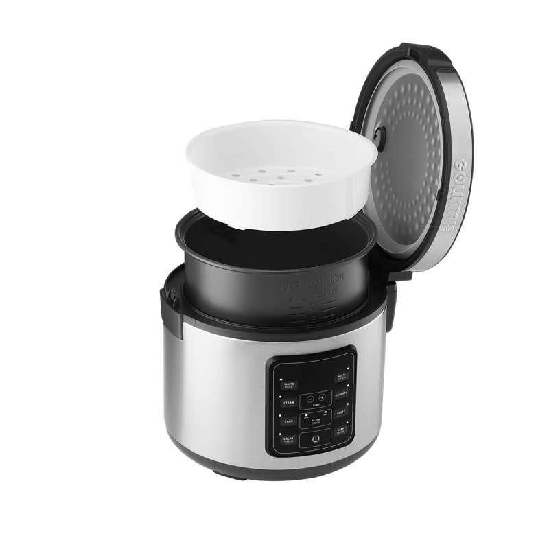 Mijoteuse Gourmia 7 pte, 3 réglages de chaleur, casserole en céramique amovible, acier inoxydable, Stainless Steel