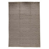 Hand Knotted Southwestern Area Rug in Light Gray