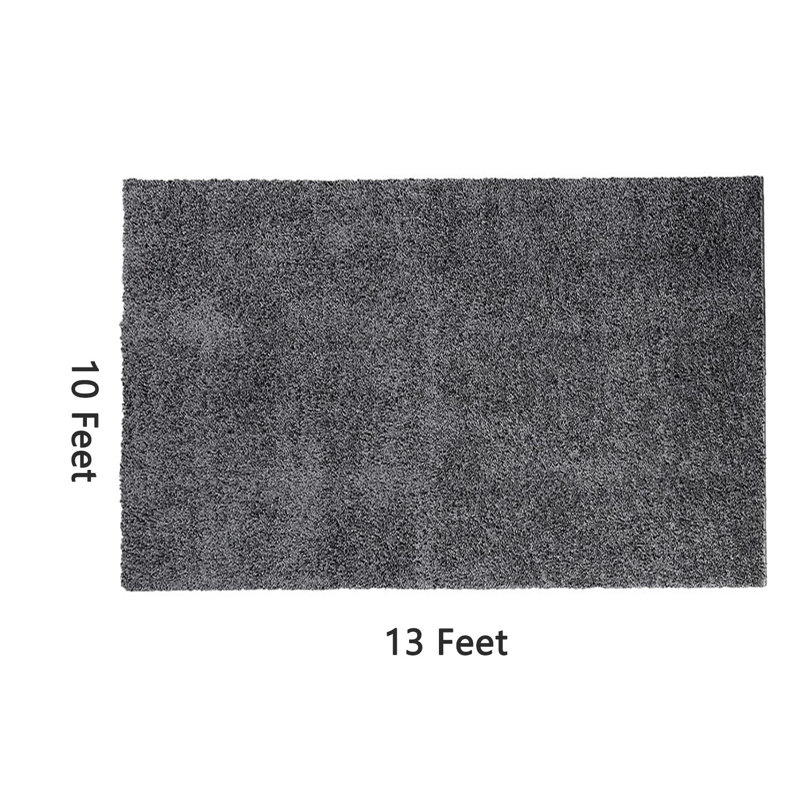 Tapis intérieur / extérieur gris foncé en polypropylène tissé à la machine Hailes, Rectangle 10 pi x 13 pi