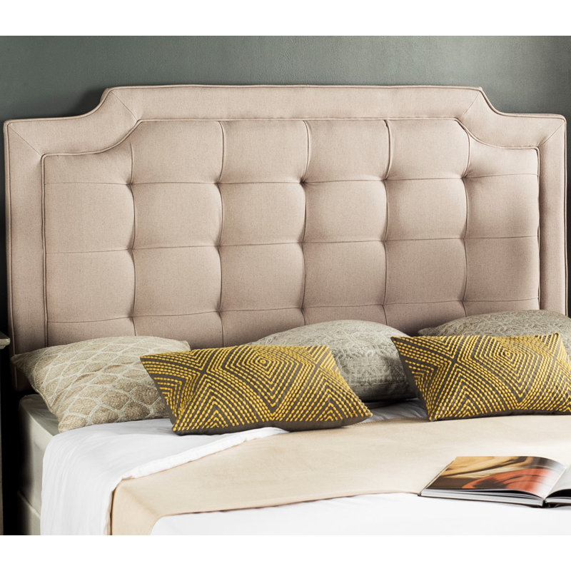 Tête de lit en tissu d'ameublement Findlay, Lin taupe, Grand
