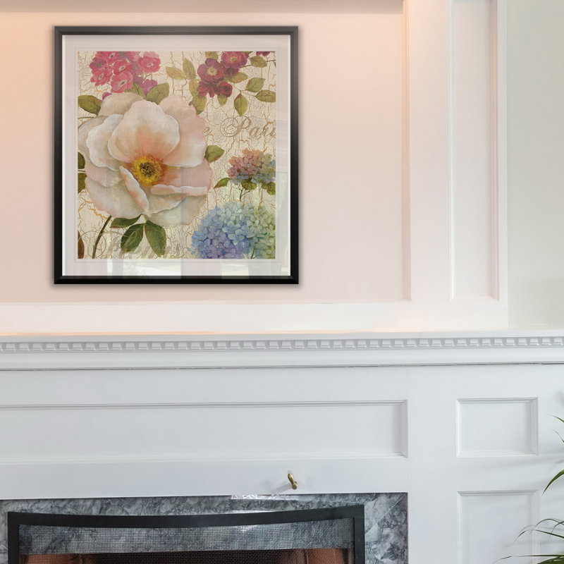 « paris fleurs », reproduction encadrée, H 26,5 po x l 26,5 po x P 1,5 po