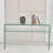 Glass Console Table, Transparent Tempered  Glass Console Table With Rounded Edges Desks, Sofa Table
