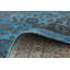 Tapis bleu unique en laine noué à la main Kosak de style années 1990 de 6 pi 9 po x 11 pi 1 po Kristy