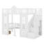 Lit superposé simple au dessus d'un lit simple avec table à langer, lit superposé se transformant en lit supérieur et bureau en duvet-1520666588