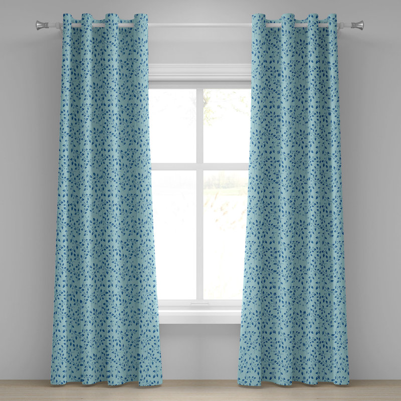 Rideau décoratif à 2 panneaux avec œillets East Urban Home, 50 po x 63 po, bleu pâle, L 50 po x L 108 po