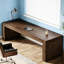 Bureau de 79 pouces de long au style minimaliste épuré, grain de bois brun, stable sur un sol inégal, longueur d'écriture facile à assembler, bureau spacieux, surfaces,