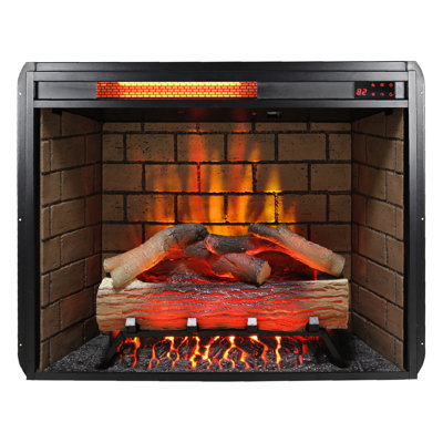 Electric Fireplace Insert With Removable Trim Kit, 1500W Heat Source, Smokeless Firebox, Adjustable Flame Effects & Brightness, 5000 /H, 400 Sq. Ft. Heating Zone, 3 Installation Options, /Ul