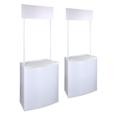 Portable Promotion Counter Table Foldable Booth Kiosk Trade Show Display 2 Pack