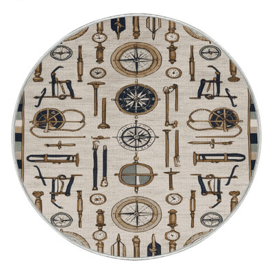  Washable Navigation Tools Coastal Area Rug