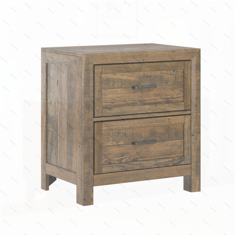 Table de chevet 2 tiroirs Lisque Brown