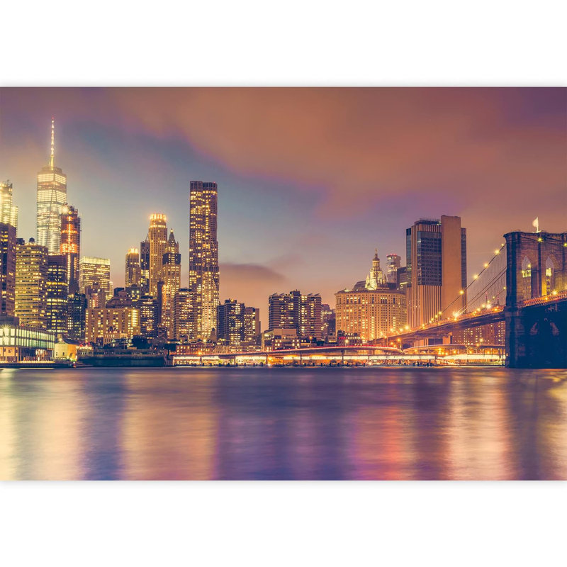 Pastel Simset New York City Neon Lights, L 66 po x l 96 po