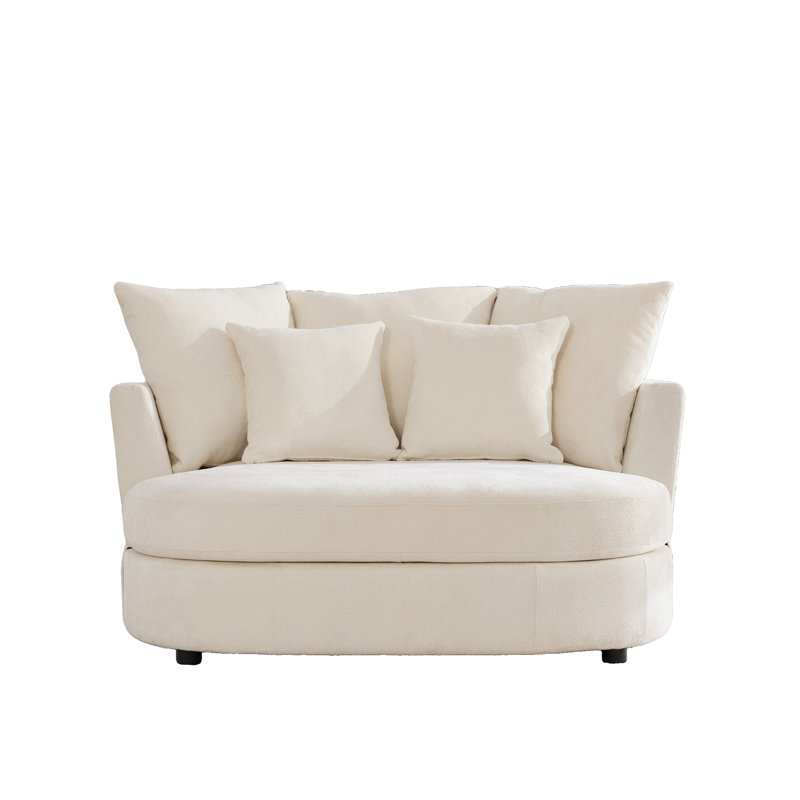 Oversized Chenille Accent Chair Barrel Lounge Chair with Spring Cushion Support, Upholstered Wide Seat Chair, 500 lb Weight Capacity