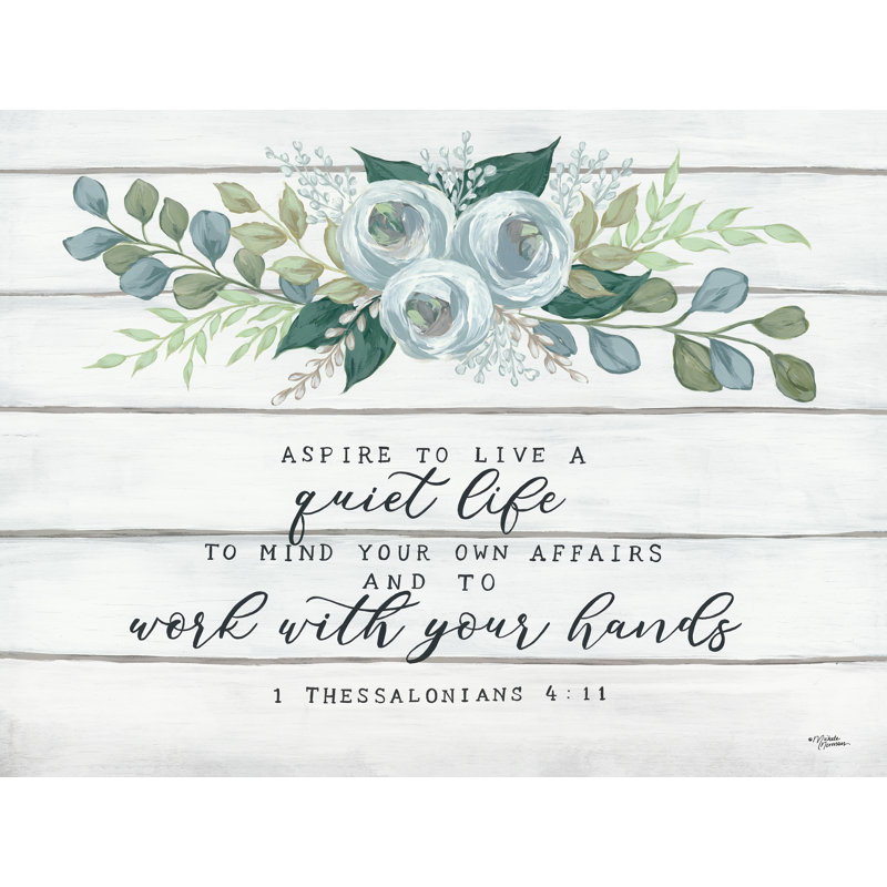 «Aspire To Live A Quiet Life On Canvas» par Michele Norman, reproduction, H 20 po x l 30 po x P 1,25 po