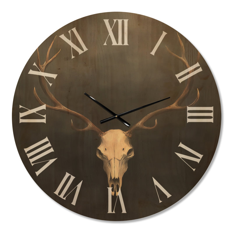 Très grande horloge murale gothique en bois, Oversized