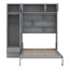 Lit escamotable mural avec armoire supérieure, tablettes et garde-robe, lit pliable peu encombrant-50712992