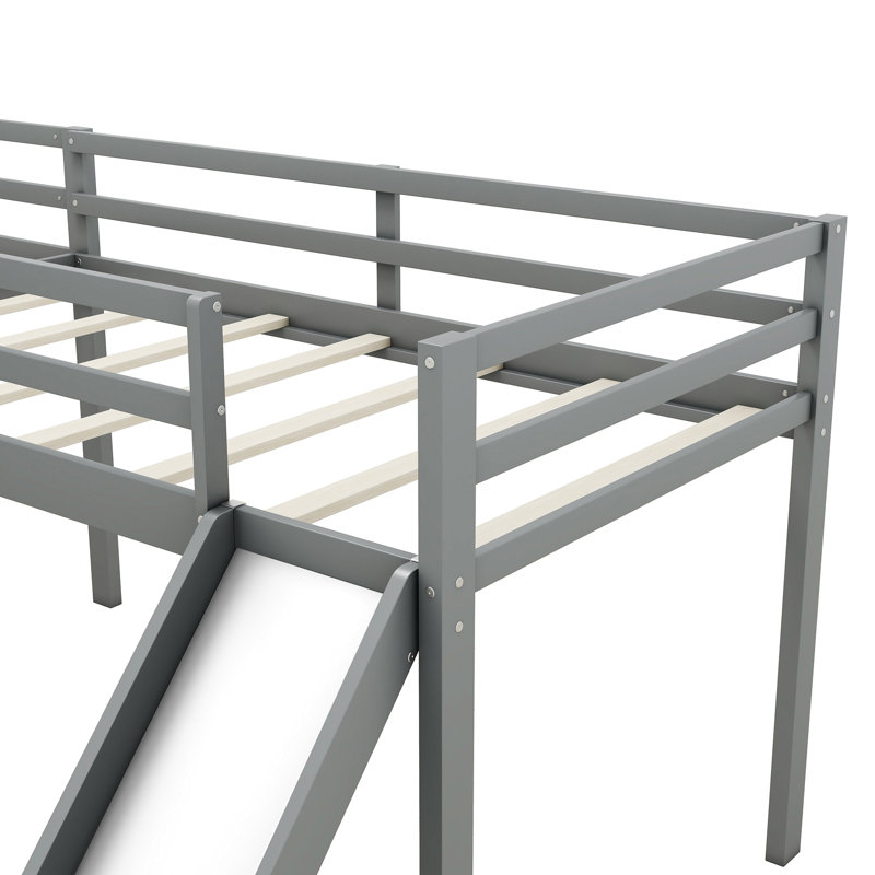 Lit mezzanine simple en forme de L avec, gris, Gris