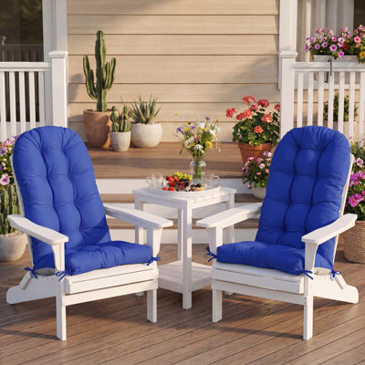 Ensemble de 2 coussins de chaise Adirondack, coussins de chaise de patio épaissis avec attaches, coussin de chaise berçante imperméable et protégé contre les rayons UV pour l'intérieur et l'extérieur