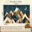 Papier peint adhésif peler et coller Mountain Nature Forest Rustic Farmhouse Moon Peaks Layered Layered-747857167