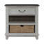 Ensemble de chambre avec très grand lit à panneaux et deux commodes de chevet Chalita-485309032