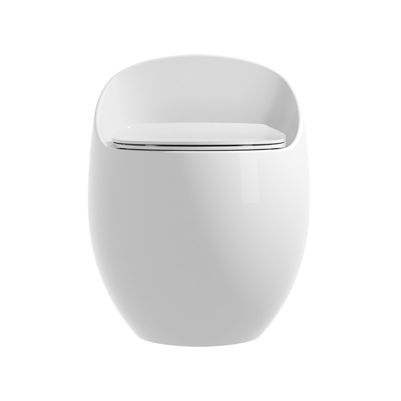 Toilette simple en forme d'œuf, 1,28 GPF, céramique blanche brillante avec siège à dégagement rapide
