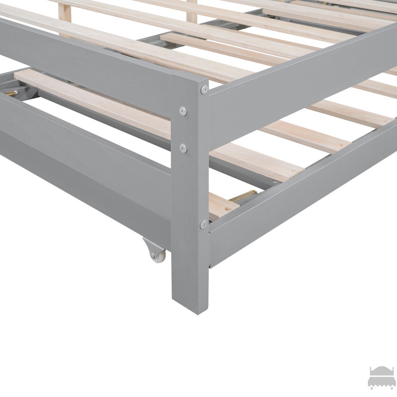 Lit plateforme double avec lit gigogne réglable