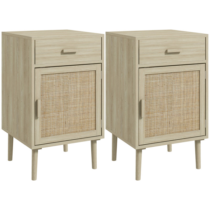 40cm W Engineered Wood Bedside Table