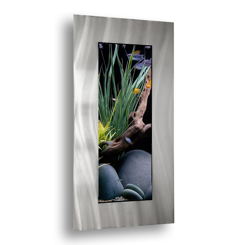 Réservoir d'aquarium rectangulaire 4 gallons Angelica, Argent brossé