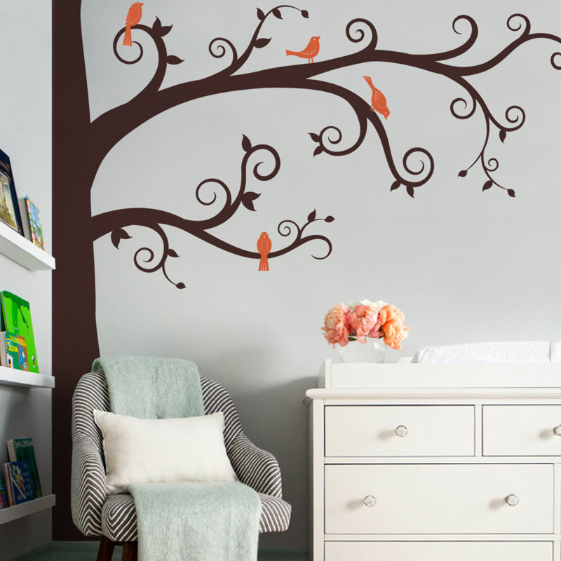 Plants & Flowers Non-Wall Damaging Accent, White/Brown