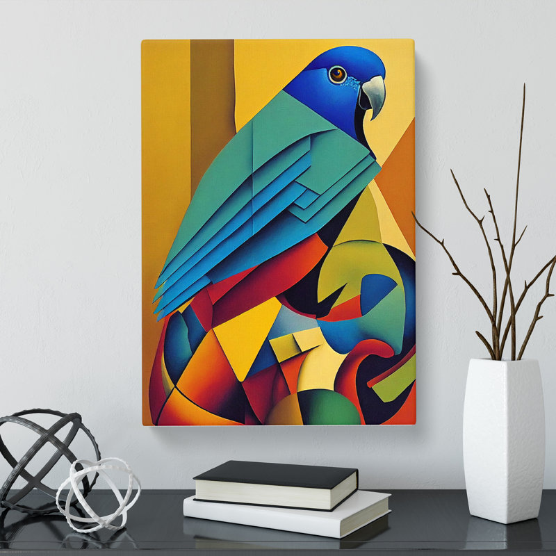 Parrot Cubism - Wrapped Canvas, 50cm H x 35cm W x 3cm D