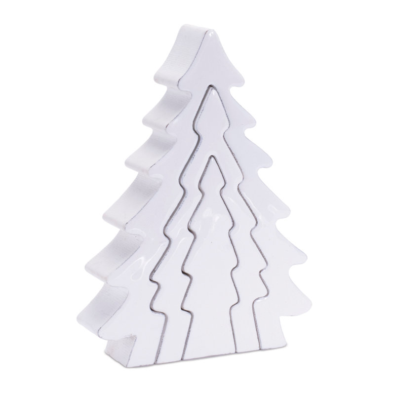 Présentoir gigognes en bois (ensemble de 2), Blanc