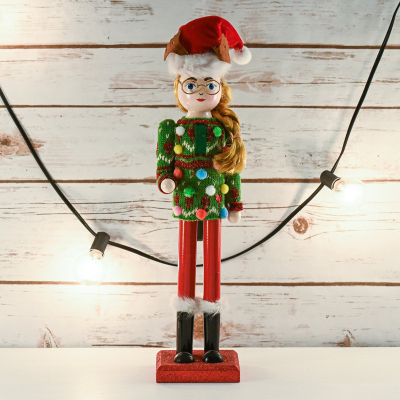Ugly Sweater and Reindeer Hat Nutcracker