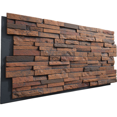 EverStone Eldorado Faux Stone Panel, 48"W x 25"H x 1"D, Sienna Color