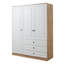 Armoire en chêne saphir avec 3 portes et 3 tiroirs, 20,5 po x 59,1 po x 74,8 po | Panneau de particules 100% enduit de mélamine, assemblage facile, charnières de frein à friction, accents noirs élégants | Parfait pour les chambres à coucher modernes et les solutions de rangement