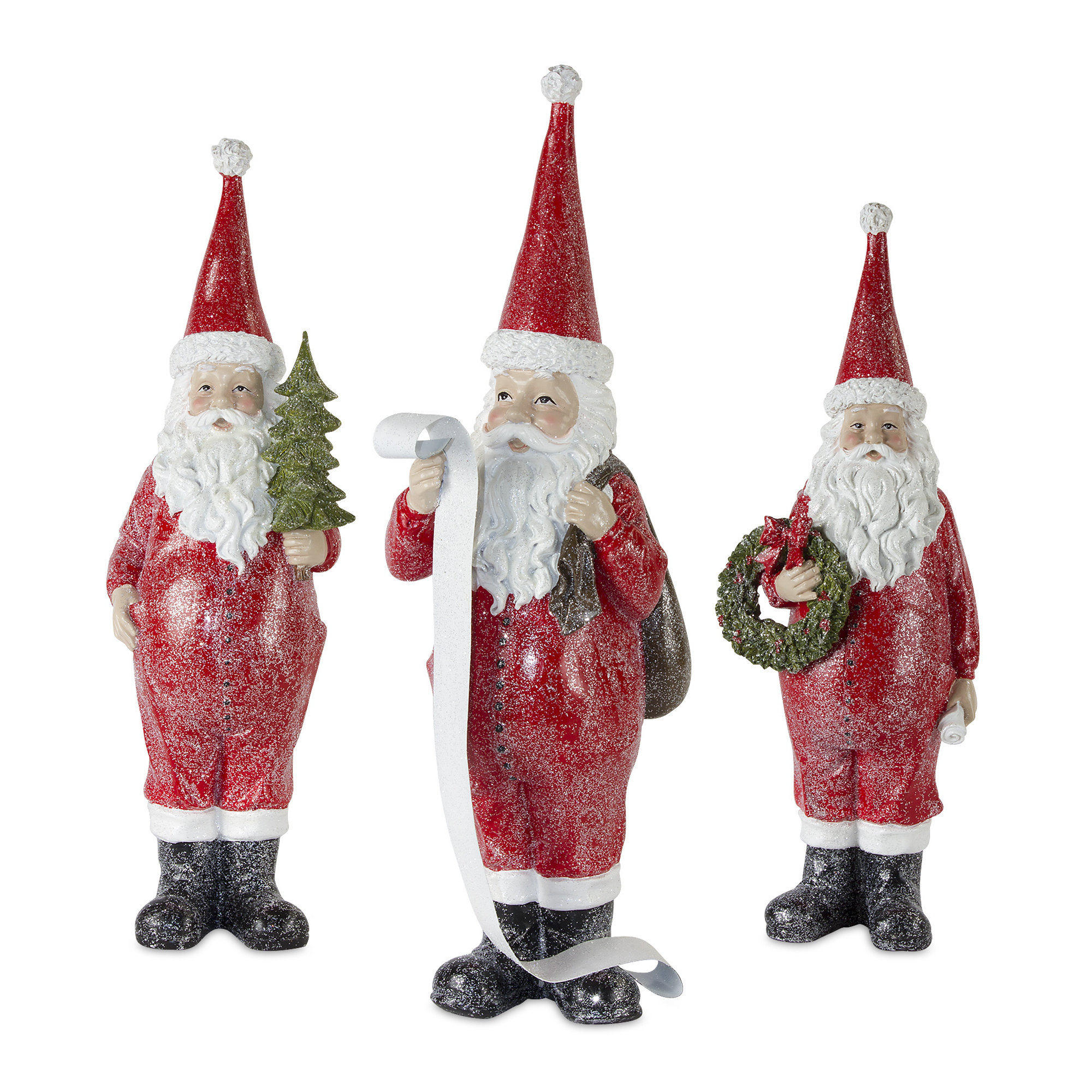 The Holiday Aisle® 3 Piece Resin Santa Set | Wayfair