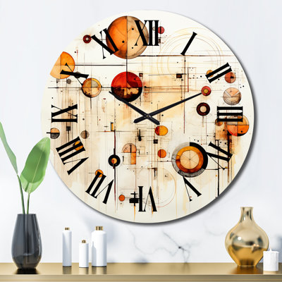 The Way To Grace Vintage Pink Gold Watercolor II - Modern Geometric Wall Clock