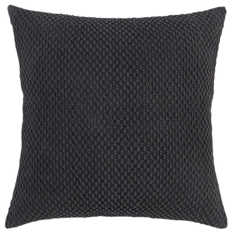 Coussin décoratif en coton, Noir
