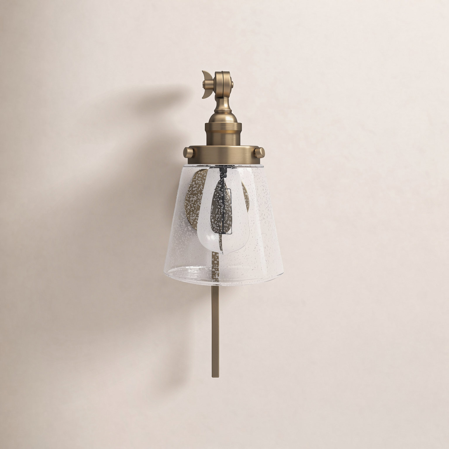 Alans Single Light Dimmable Brass Swing Arm Sconce