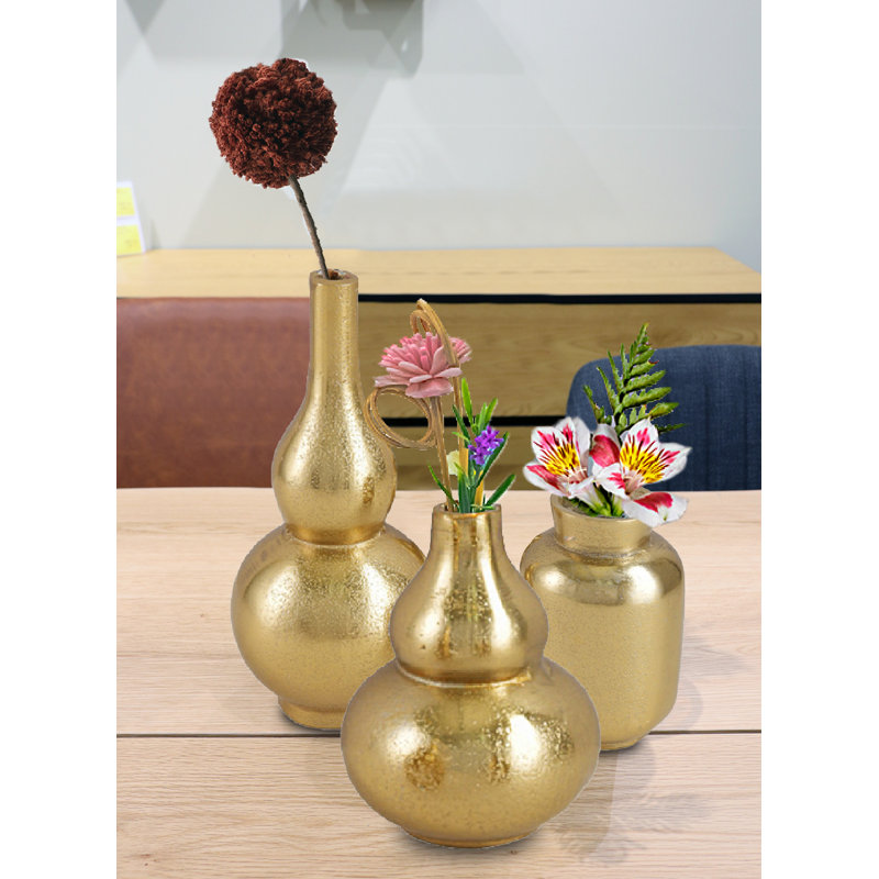 Ensemble de 3 vases Mercer41 Radiance, Doré