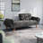 Linen-Upholstered Folding Sofa, Adjustable Recliner-Style Sofa Bed, Suitable For Living Rooms, Apartments, Or Offices-1129783748